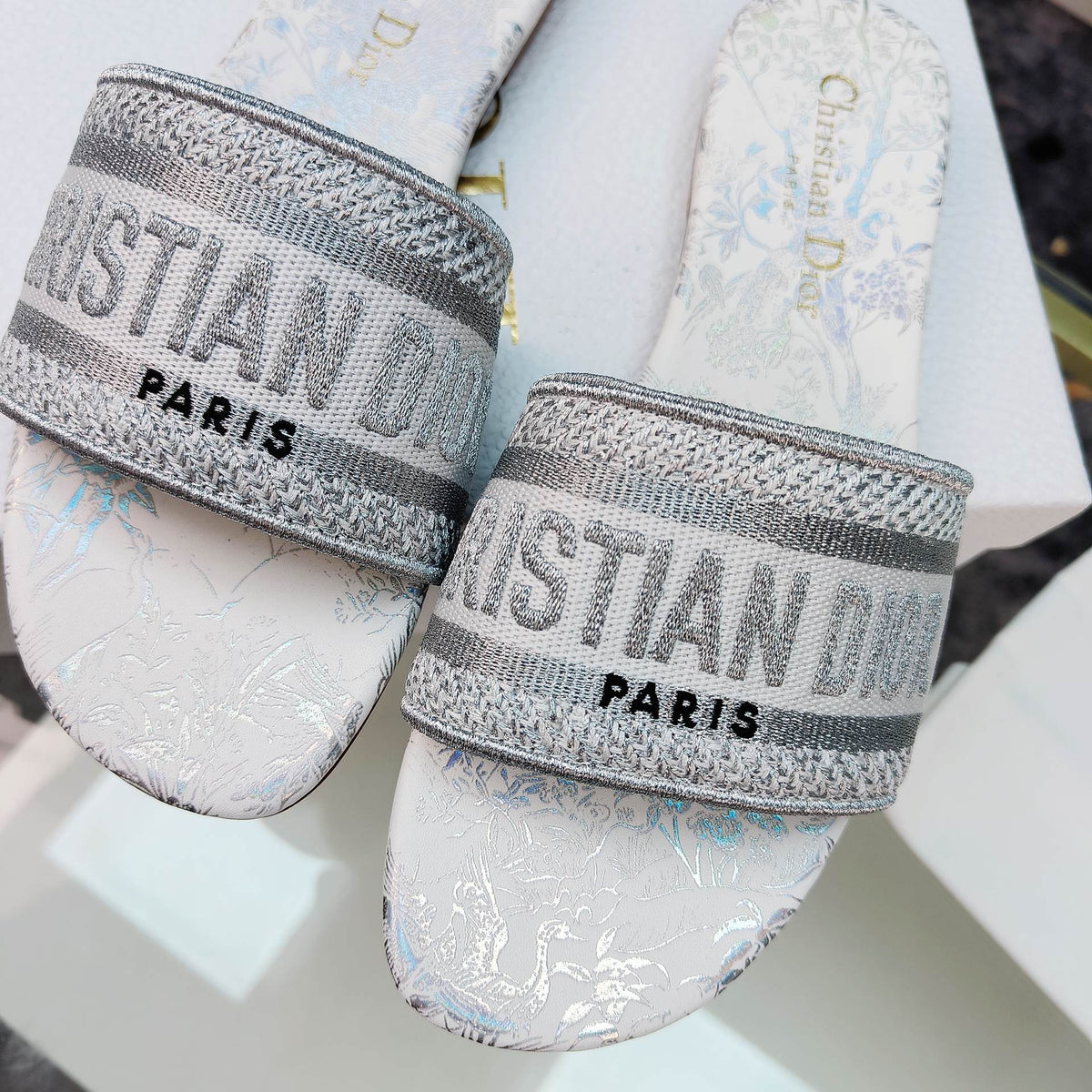 Dior CD Mule Dway Slide 10mm Multi-Motifs Style 6
