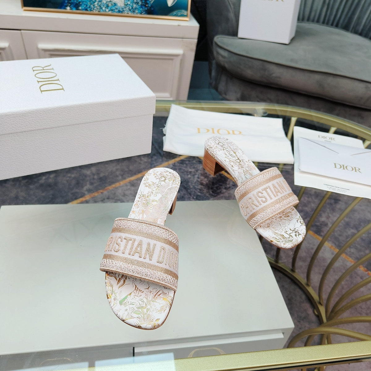 Dior CD Mule Dway Heeled Slide 45mm Style 8