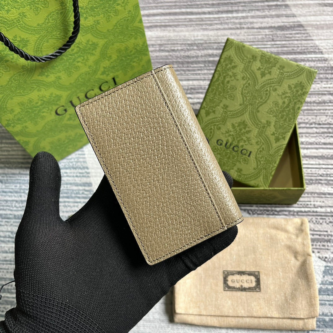 Gucci Marmont 12 Long Wallet in Mocha Brown Calfskin