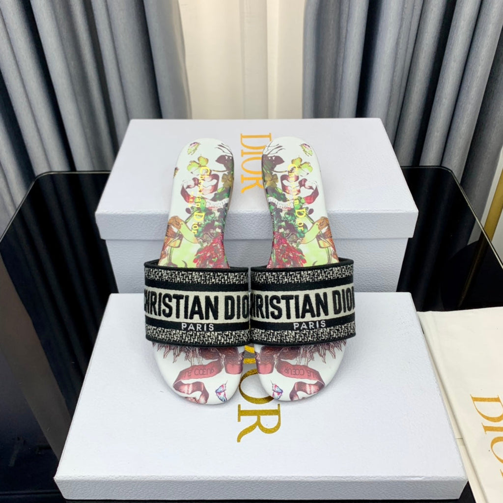 Dior CD Mule Dway Slide 10mm Multi-Motifs Style 46
