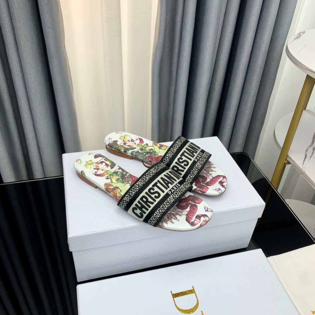 Dior CD Mule Dway Slide 10mm Multi-Motifs Style 46