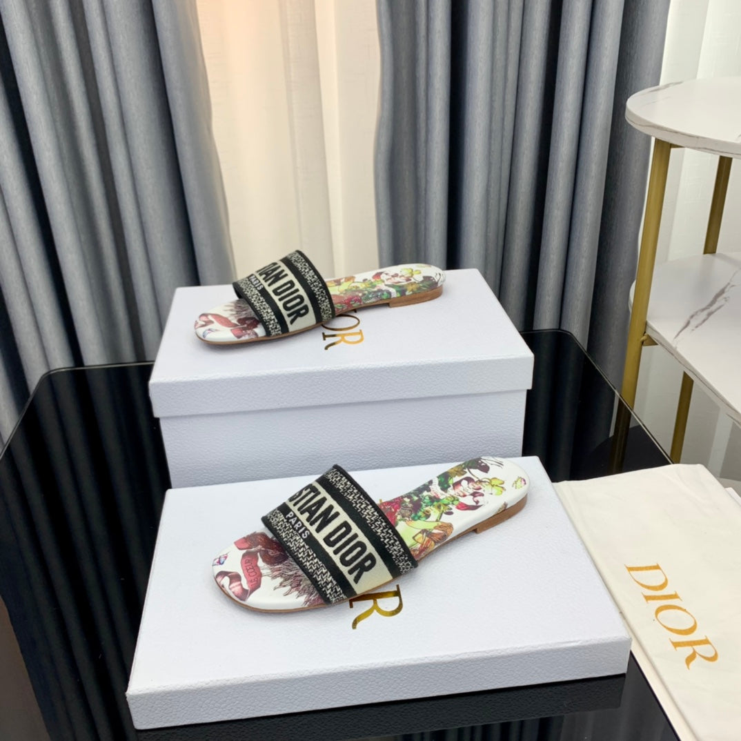 Dior CD Mule Dway Slide 10mm Multi-Motifs Style 46