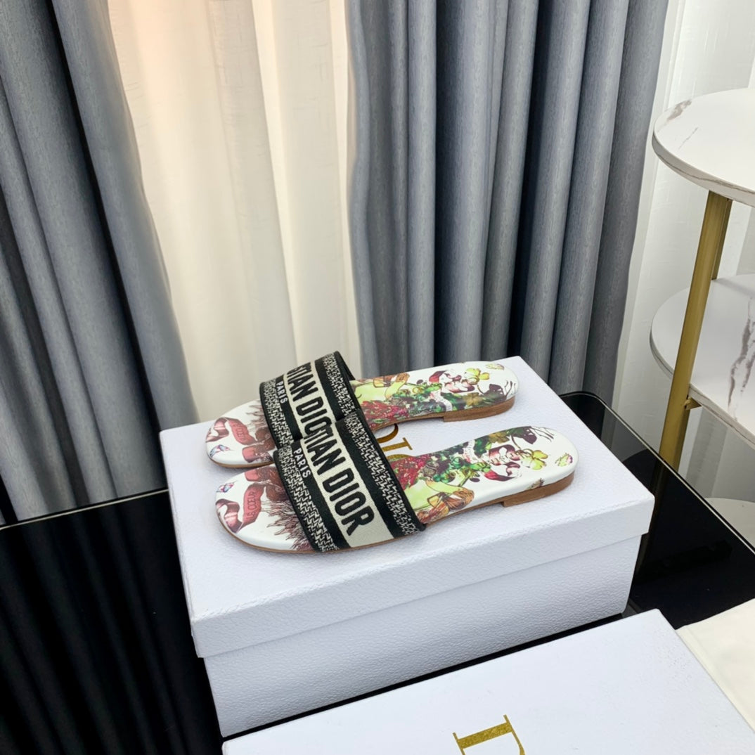 Dior CD Mule Dway Slide 10mm Multi-Motifs Style 46