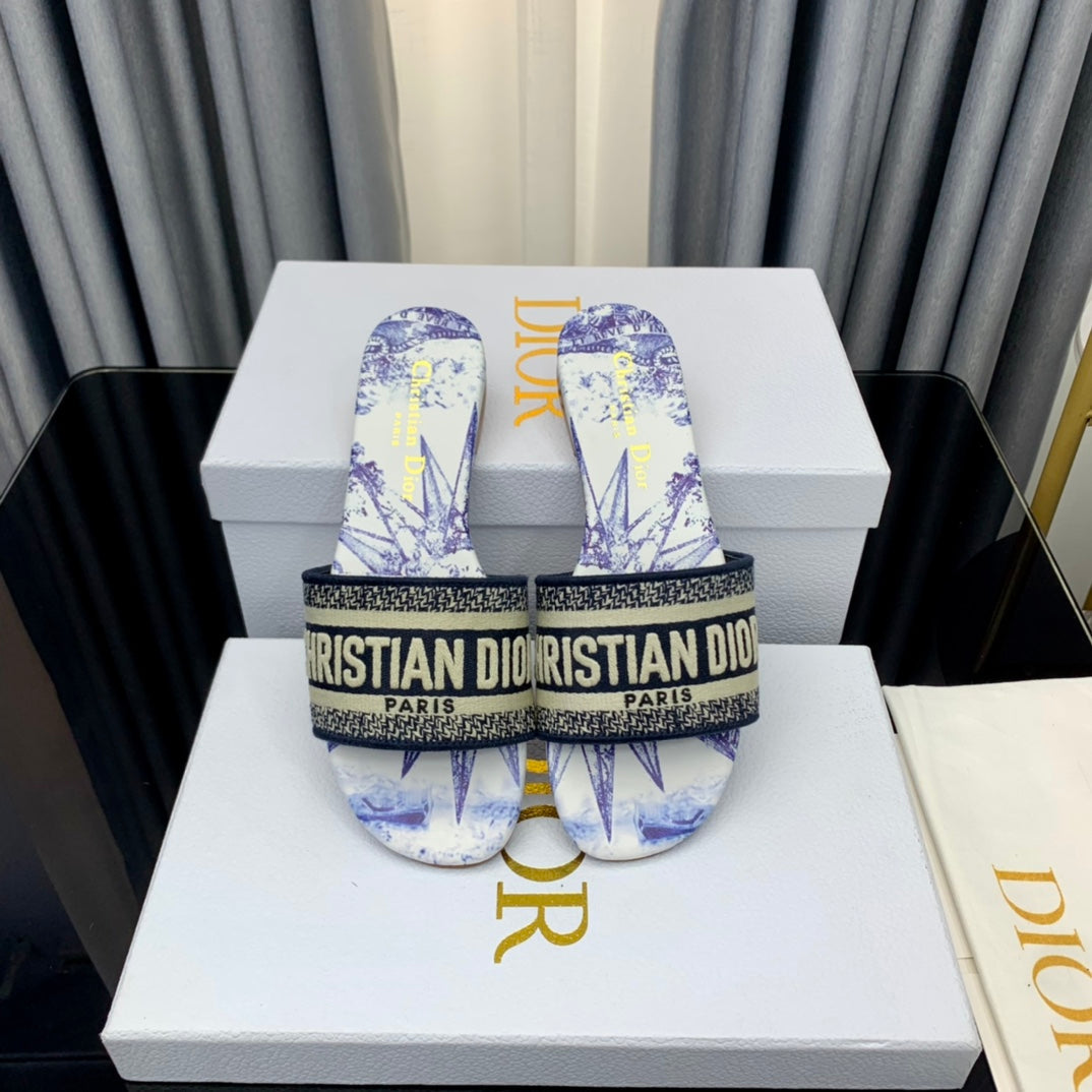 Dior CD Mule Dway Slide 10mm Multi-Motifs Style 44