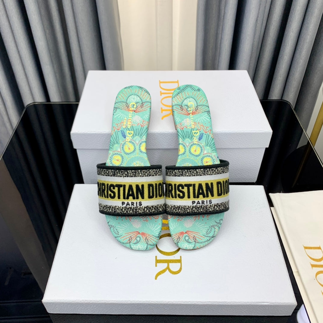 Dior CD Mule Dway Slide 10mm Multi-Motifs Style 42