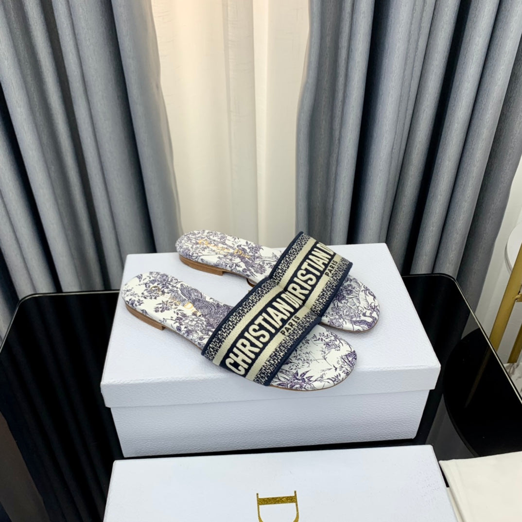 Dior CD Mule Dway Slide 10mm Multi-Motifs Style 40