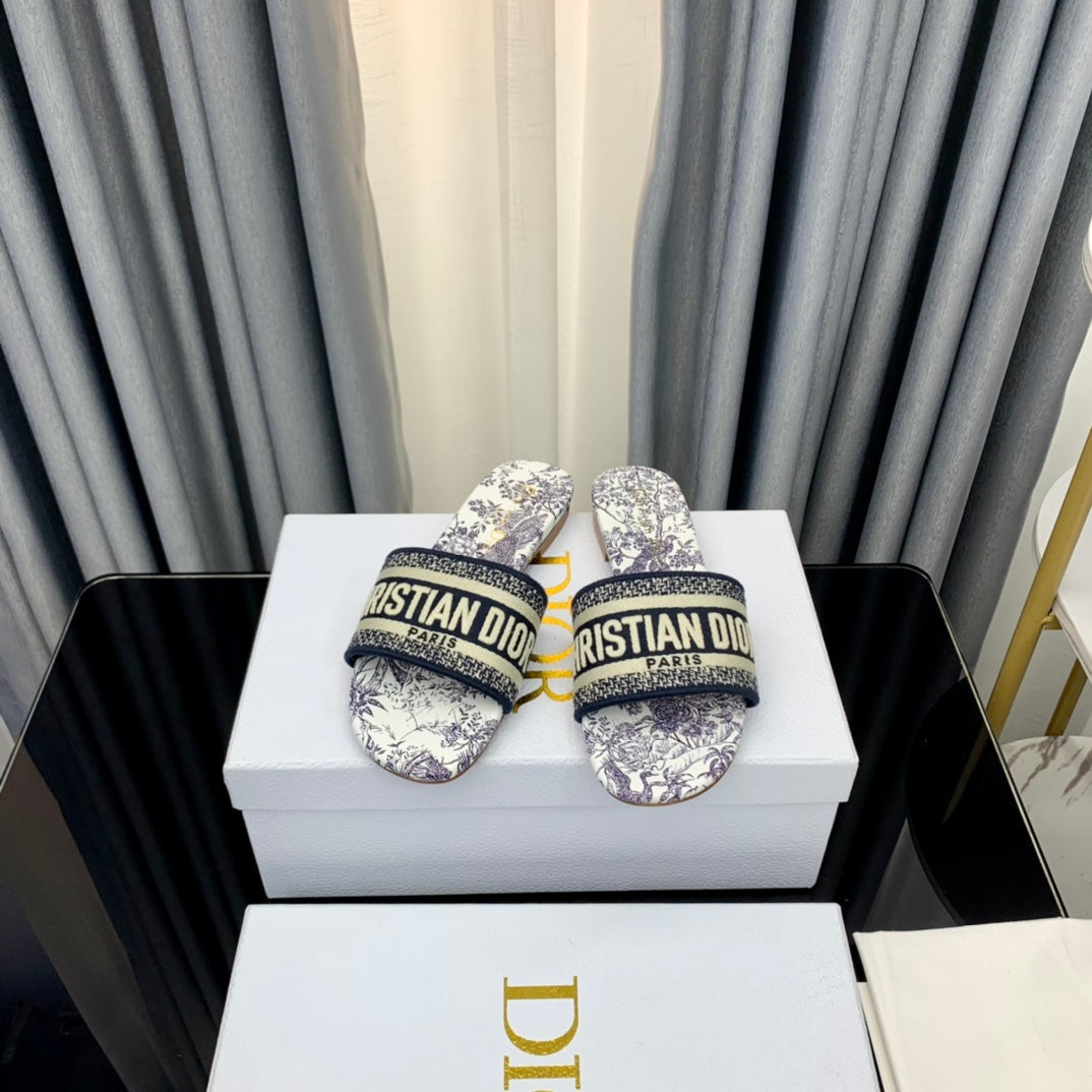 Dior CD Mule Dway Slide 10mm Multi-Motifs Style 40