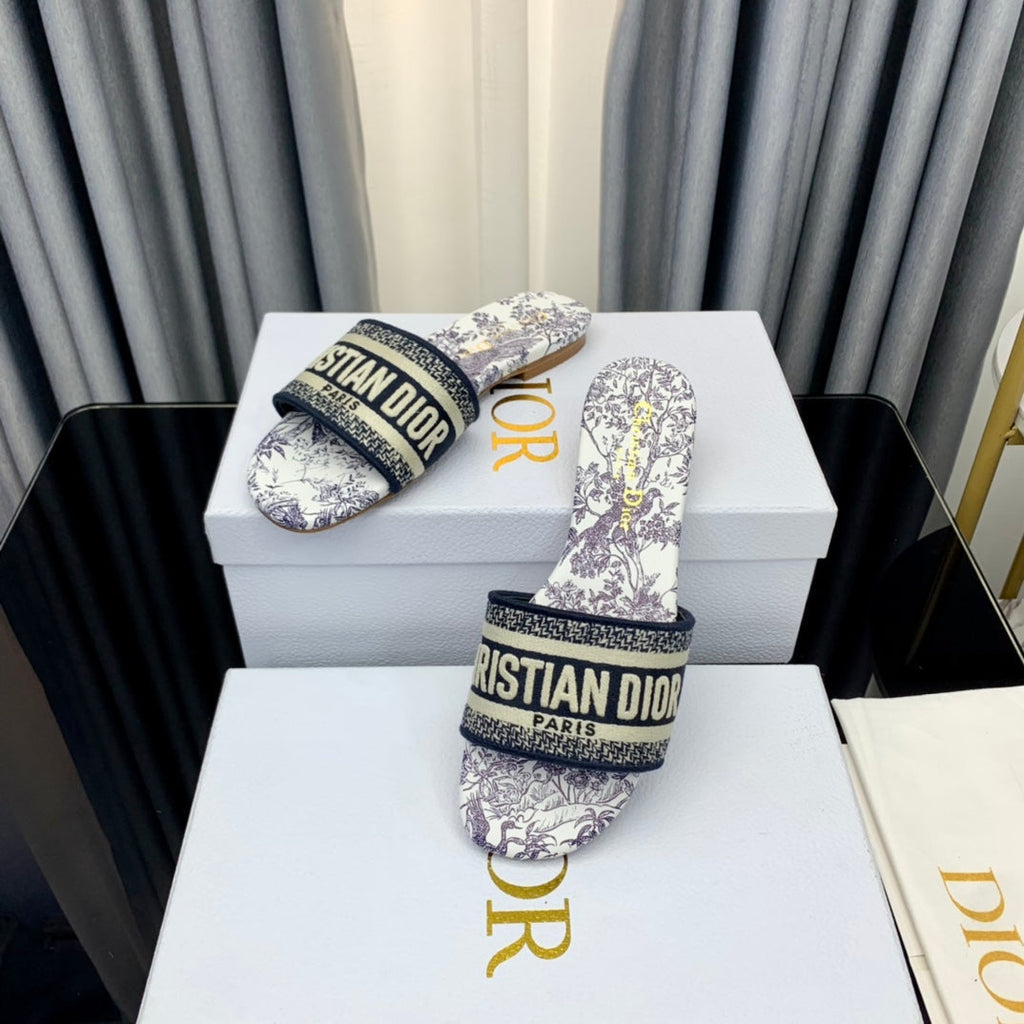 Dior CD Mule Dway Slide 10mm Multi-Motifs Style 40