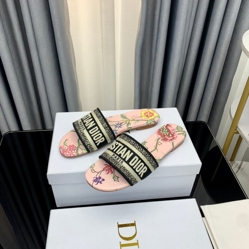 Dior CD Mule Dway Slide 10mm Multi-Motifs Style 38