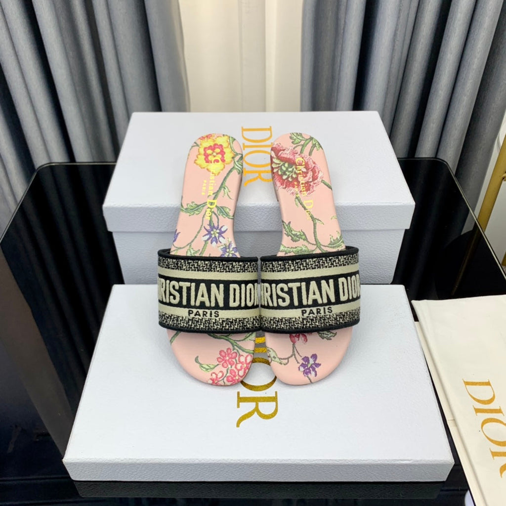 Dior CD Mule Dway Slide 10mm Multi-Motifs Style 38