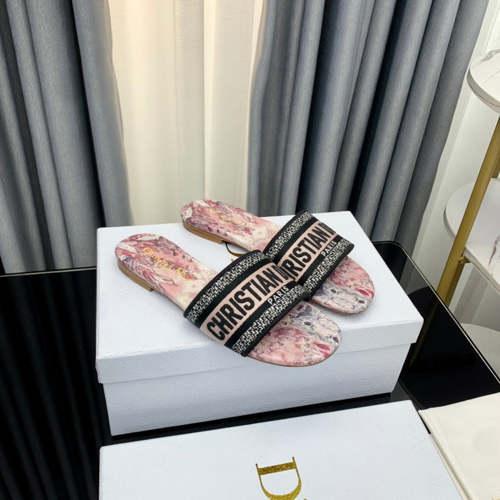Dior CD Mule Dway Slide 10mm Multi-Motifs Style 36