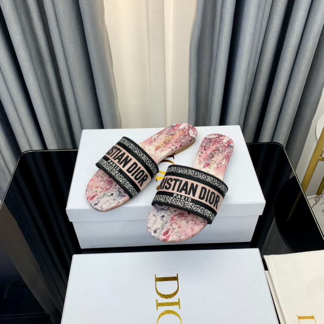 Dior CD Mule Dway Slide 10mm Multi-Motifs Style 36