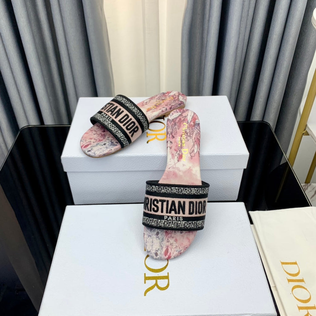 Dior CD Mule Dway Slide 10mm Multi-Motifs Style 36