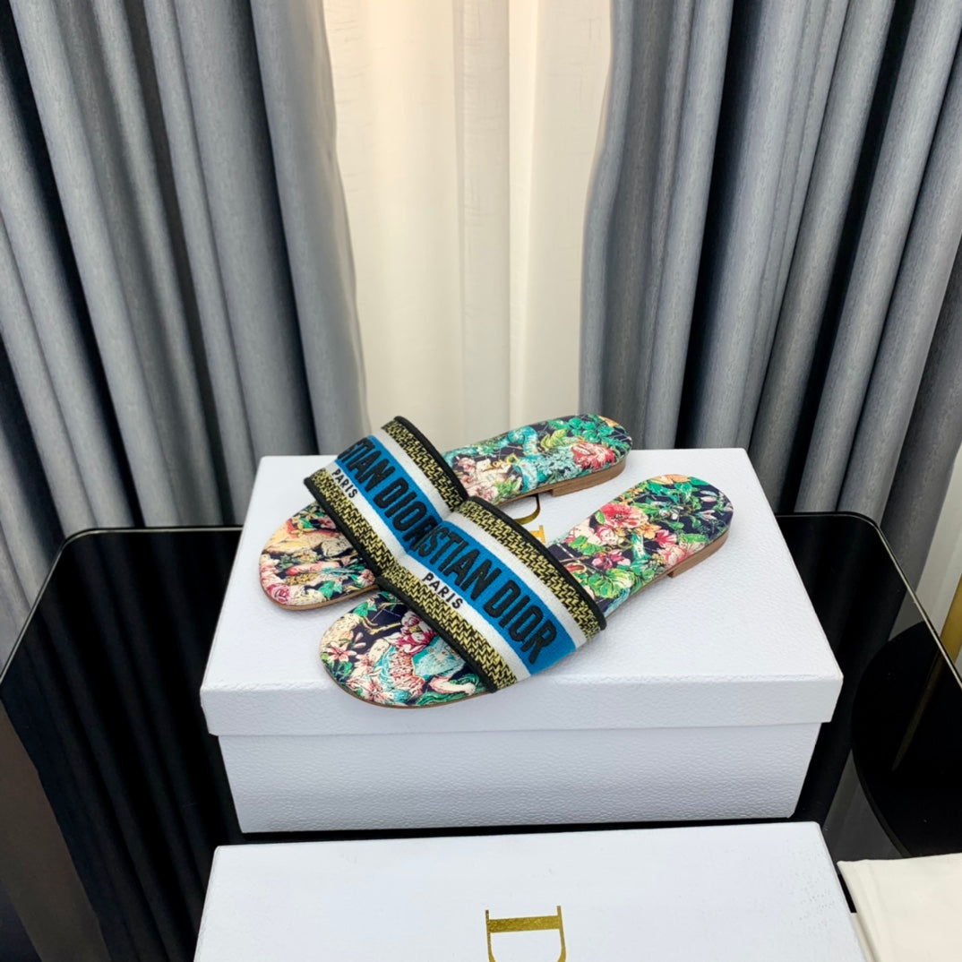 Dior CD Mule Dway Slide 10mm Multi-Motifs Style 35