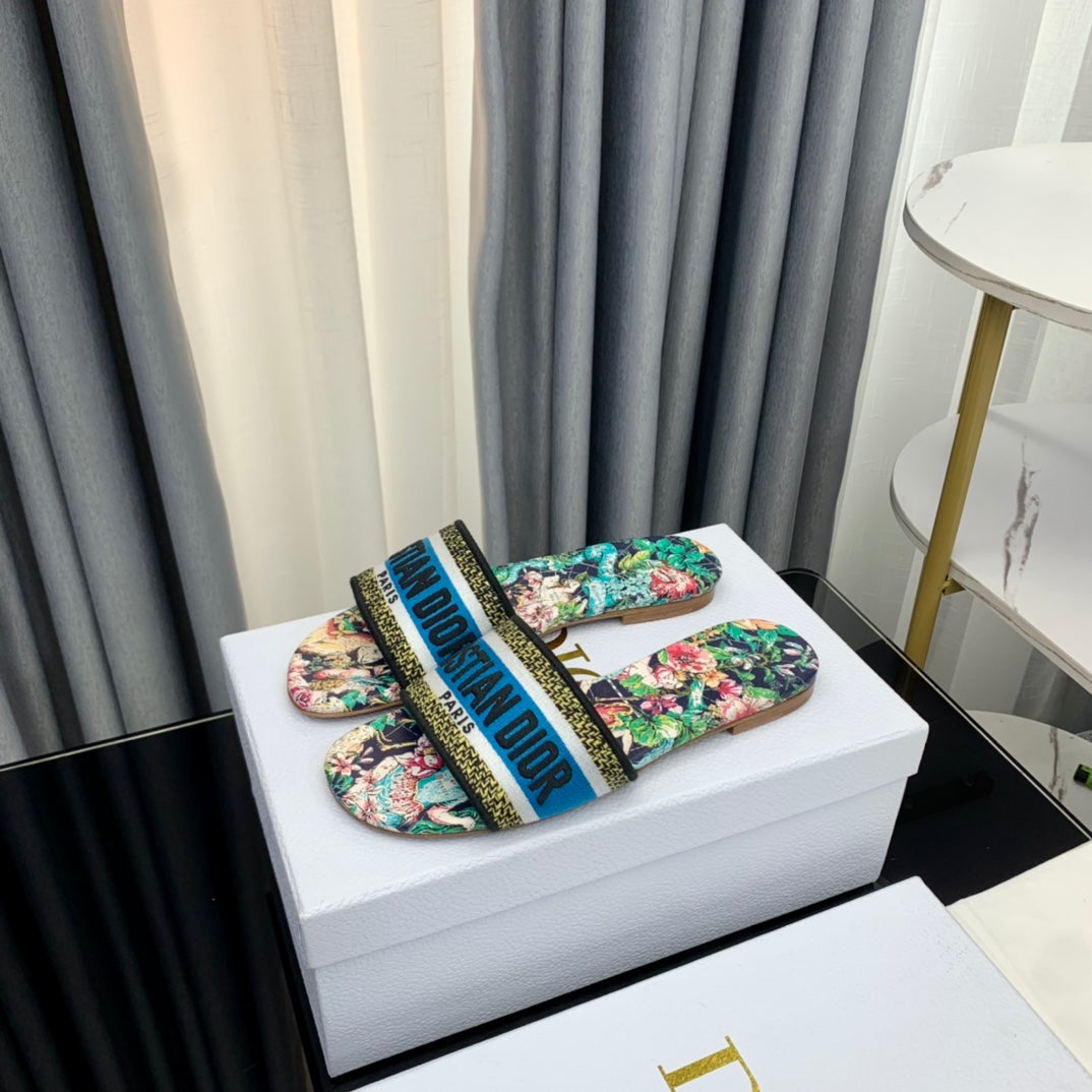 Dior CD Mule Dway Slide 10mm Multi-Motifs Style 35
