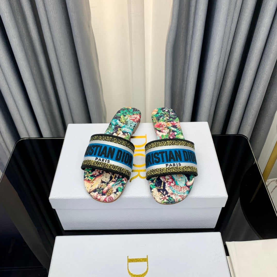 Dior CD Mule Dway Slide 10mm Multi-Motifs Style 35