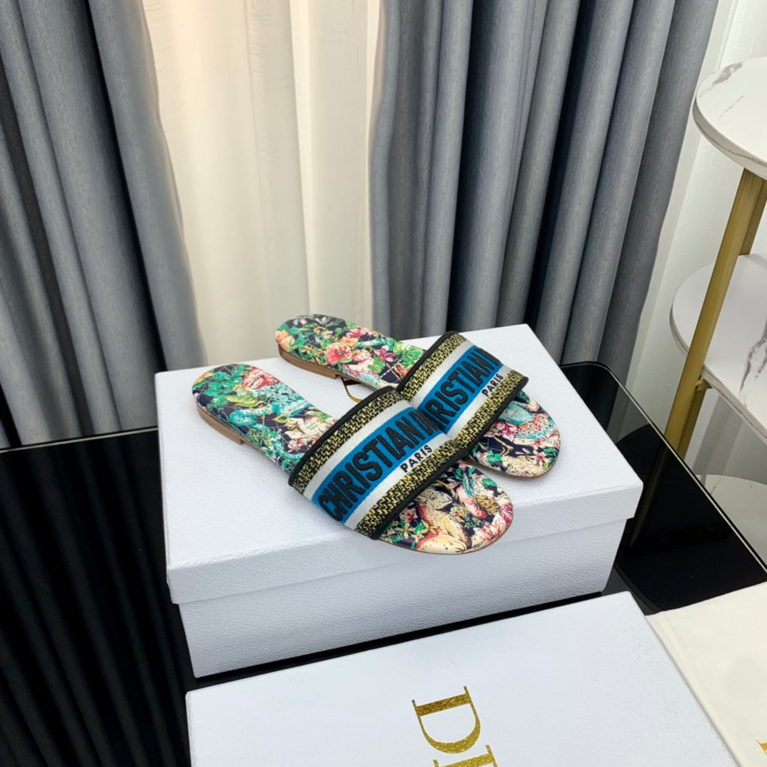 Dior CD Mule Dway Slide 10mm Multi-Motifs Style 35