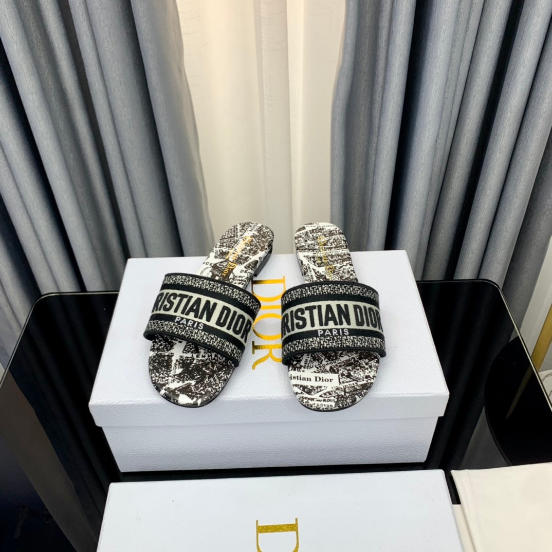 Dior CD Mule Dway Slide 10mm Multi-Motifs Style 62