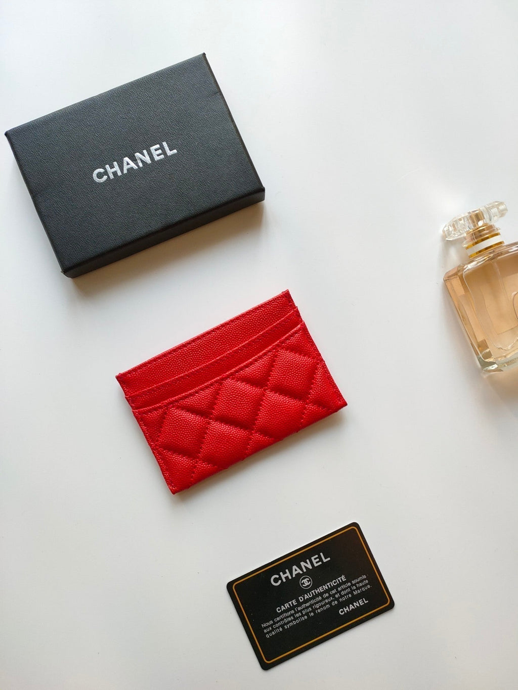 Chanel Card Holder 11.2 Rose Grained Calfskin Gold Icon