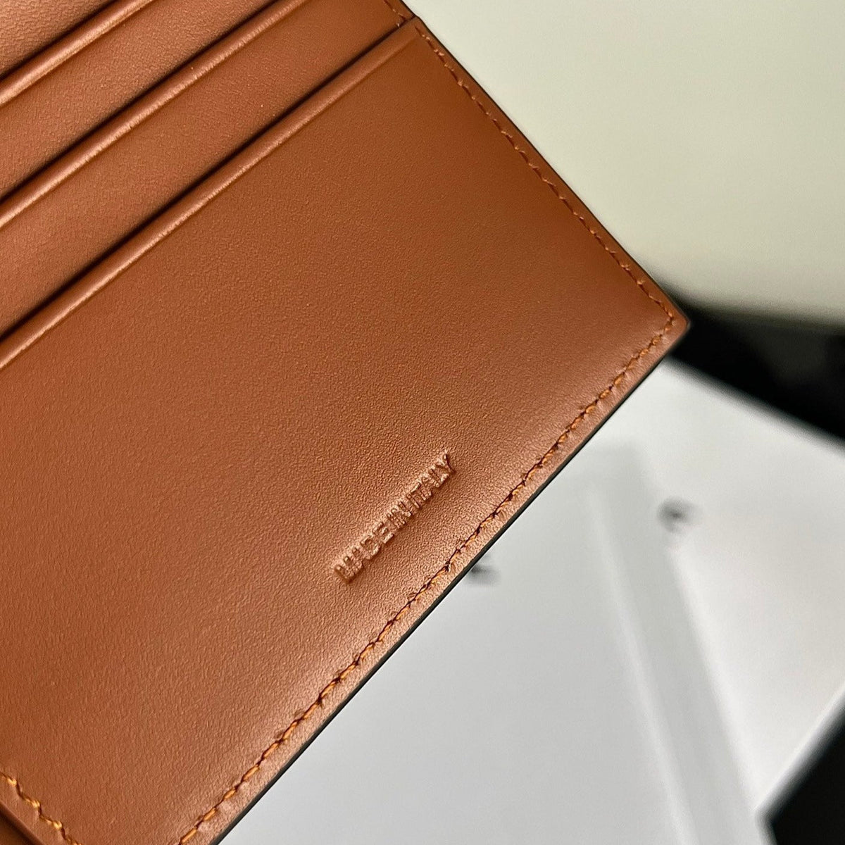 Celine Triomphe 10 Calfskin Wallet Tan