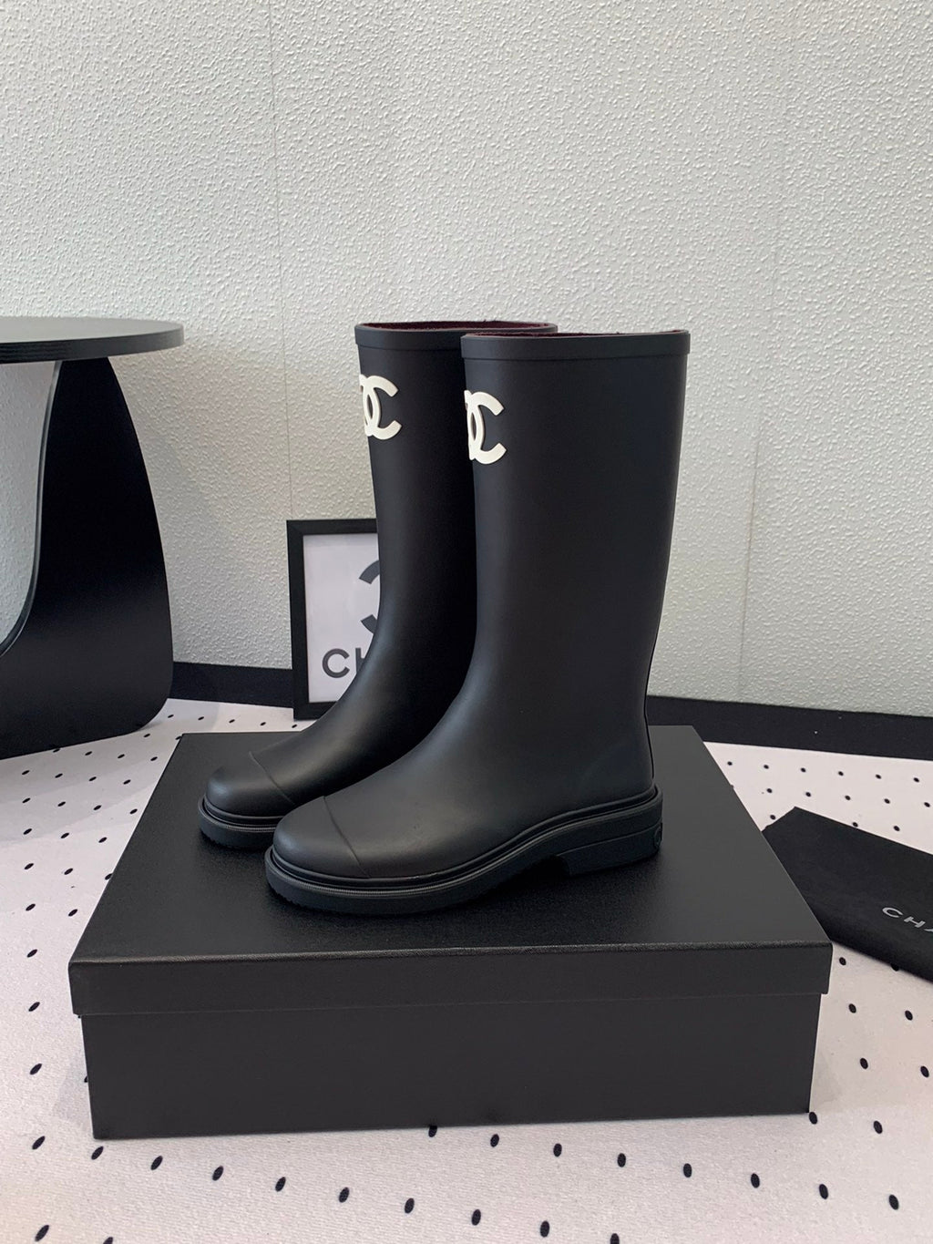 Chanel Rainboot Black Coler