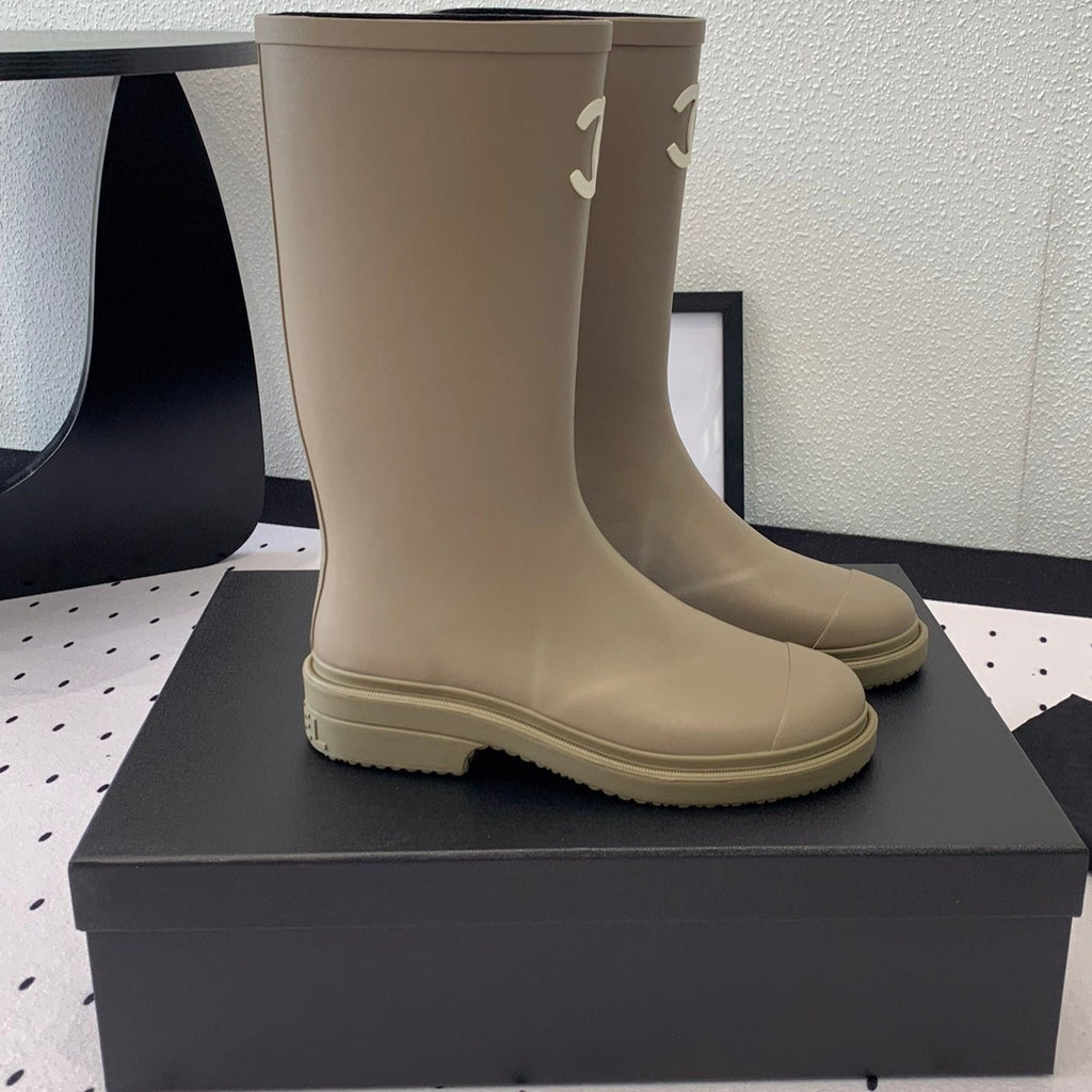 Chanel Rainboot Dark Beige