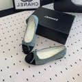 Chanel Ballet Flat Iceberg Blue Mix Black Velvet