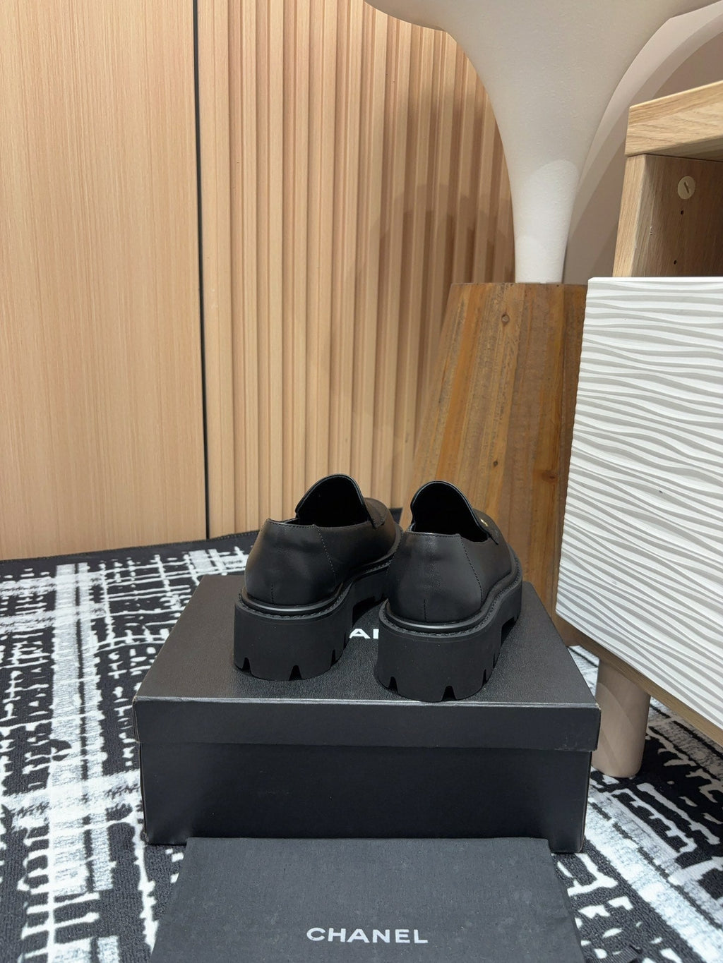 Chanel Moccasins in Black Calfskin