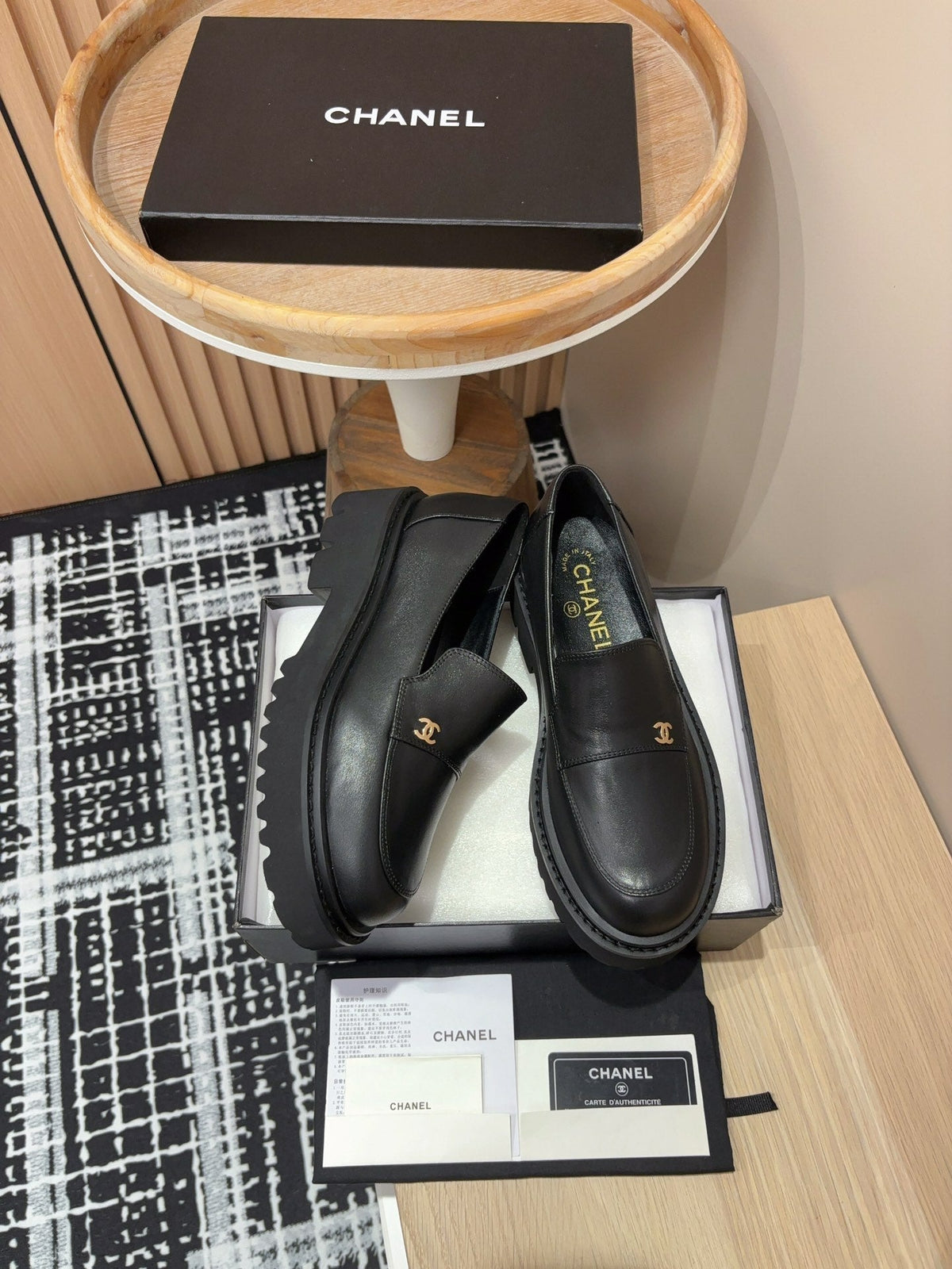 Chanel Moccasins in Black Calfskin