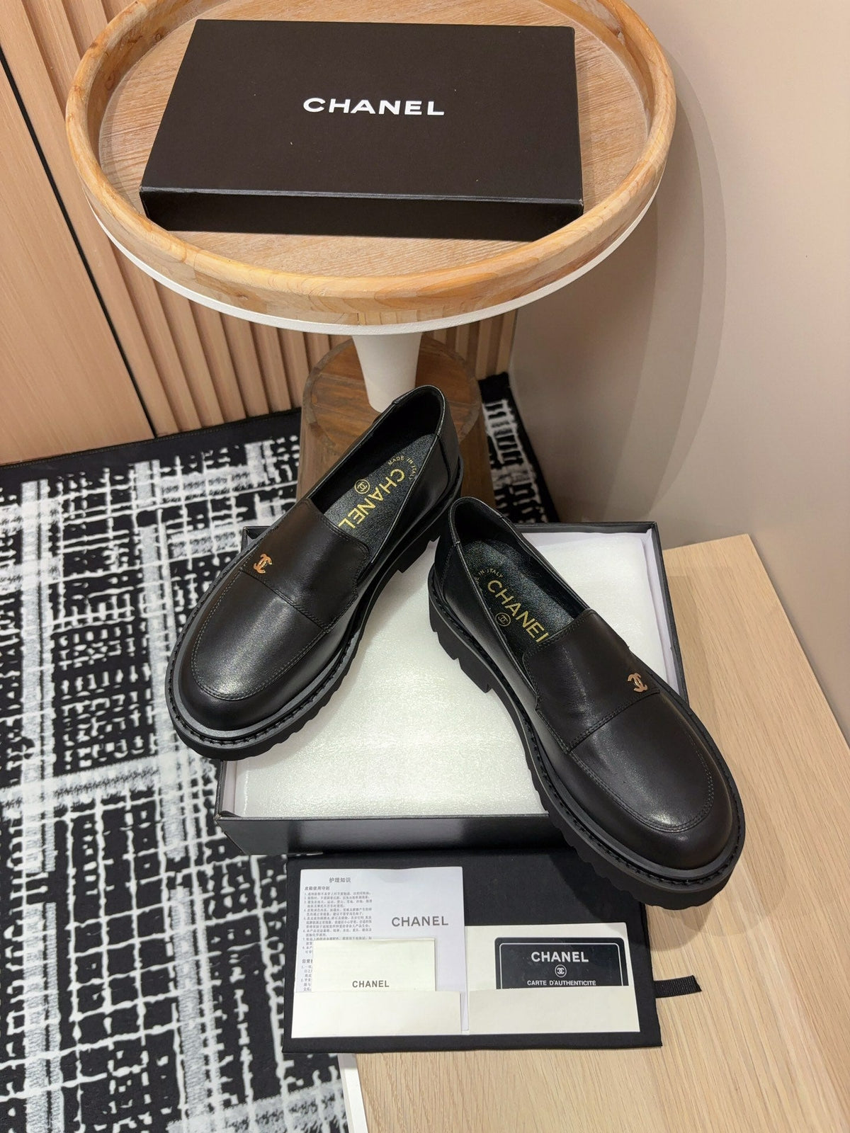 Chanel Moccasins in Black Calfskin