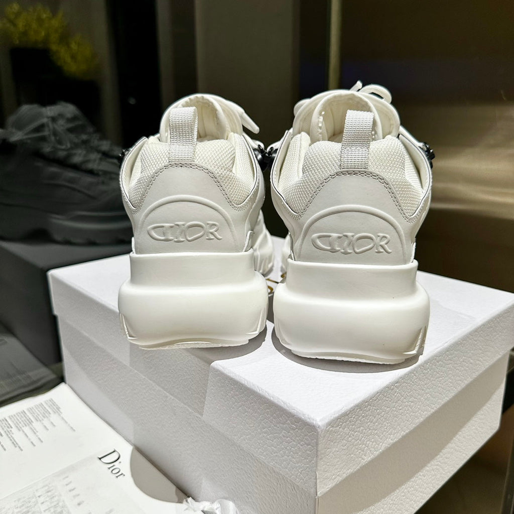 Dior C'Est Sneaker in White Calfskin and Breathable Mesh
