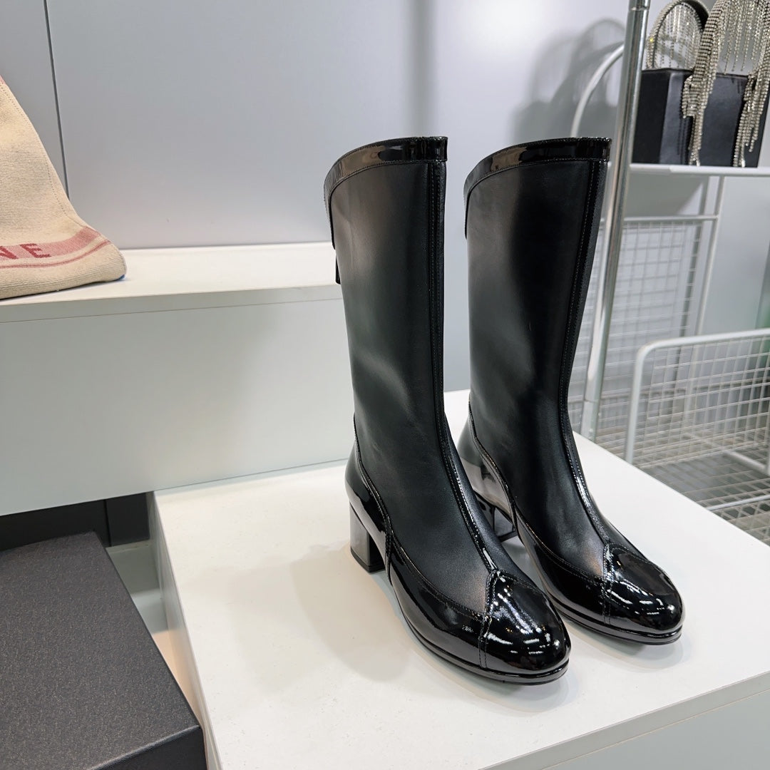 Chanel Short Boots 25S 45 mm in Black Lambskin