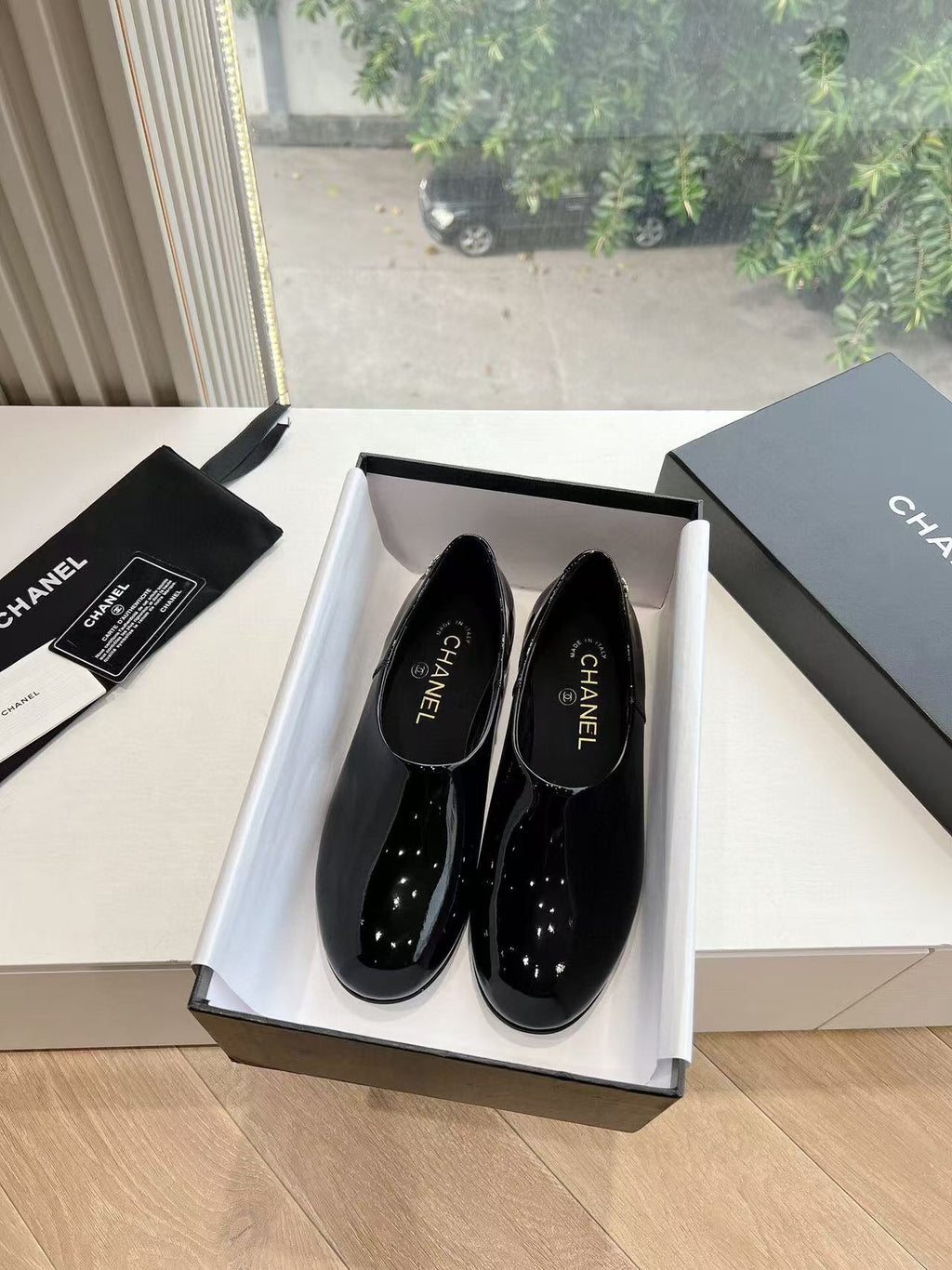 Chanel Moccasins Black Patent Calfskin Ghw
