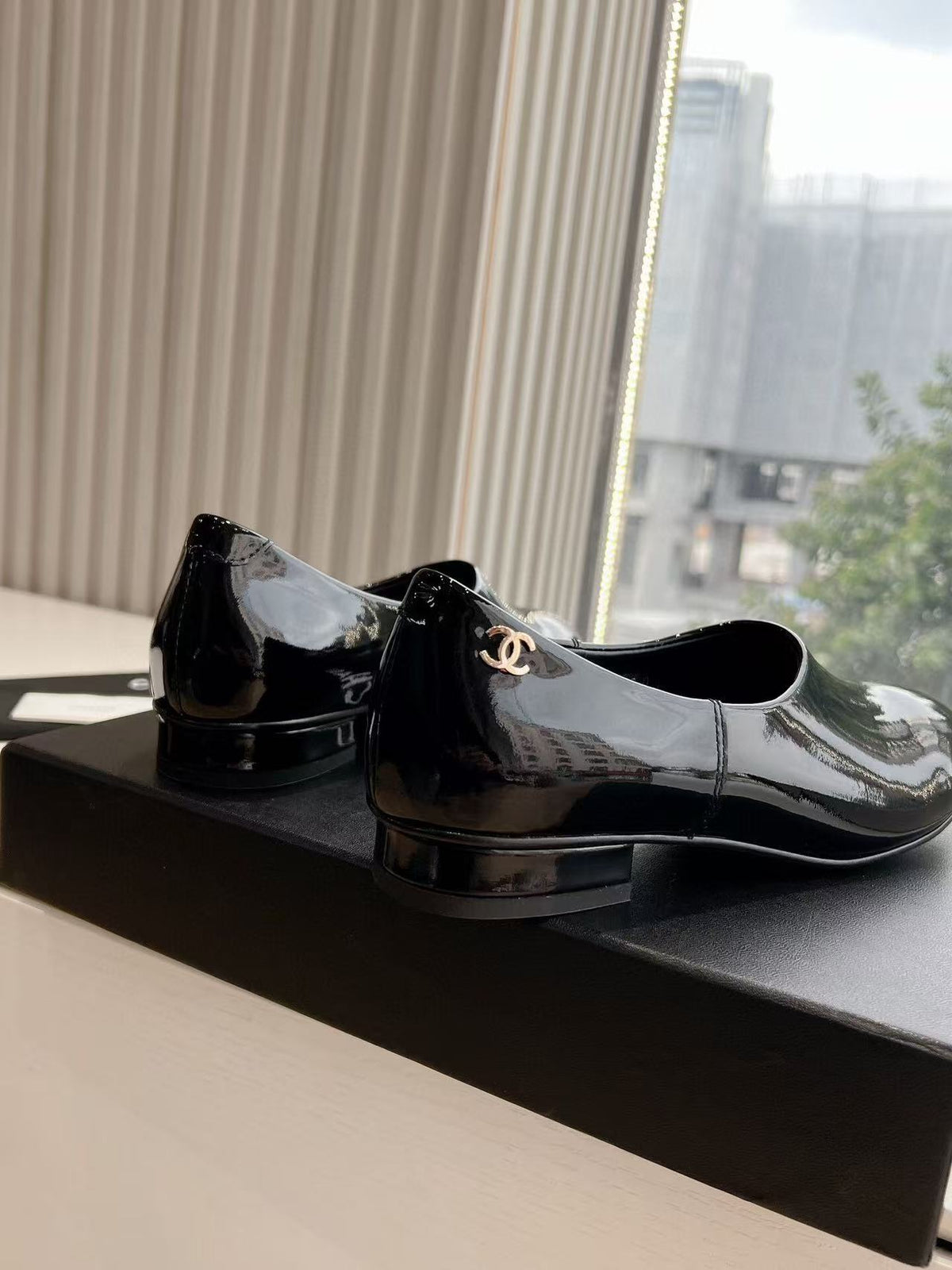 Chanel Moccasins Black Patent Calfskin Ghw