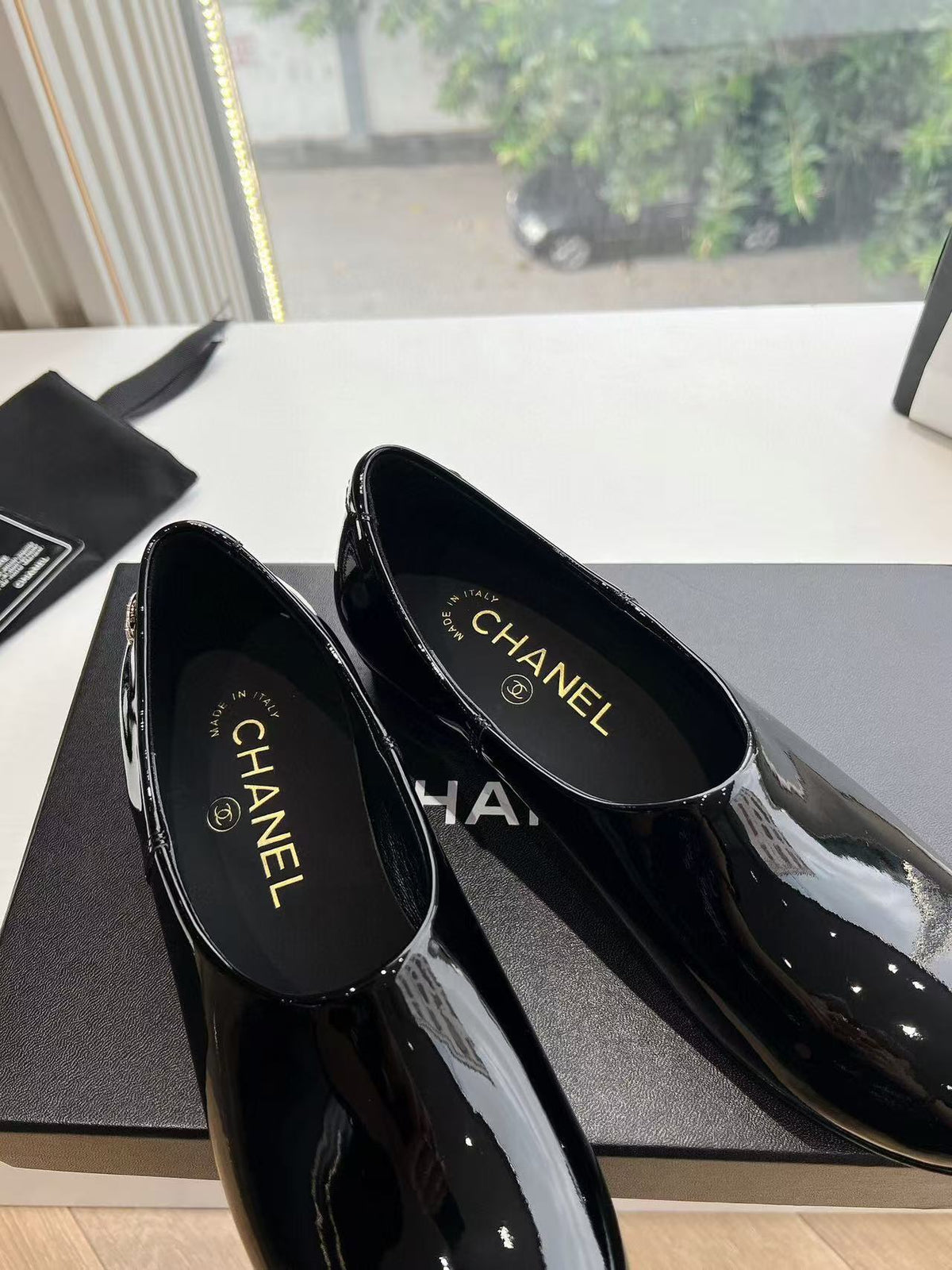 Chanel Moccasins Black Patent Calfskin Ghw