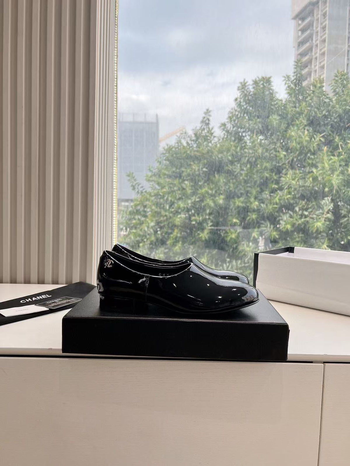 Chanel Moccasins Black Patent Calfskin Ghw