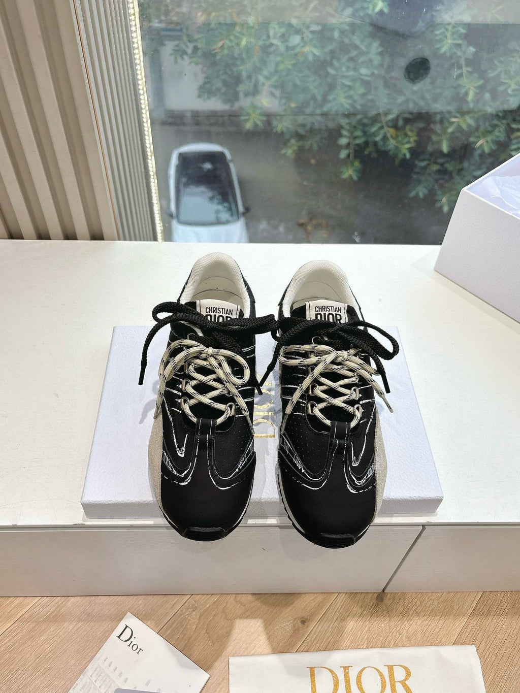 Dior B30 Sneakers in Black and Beige Suede