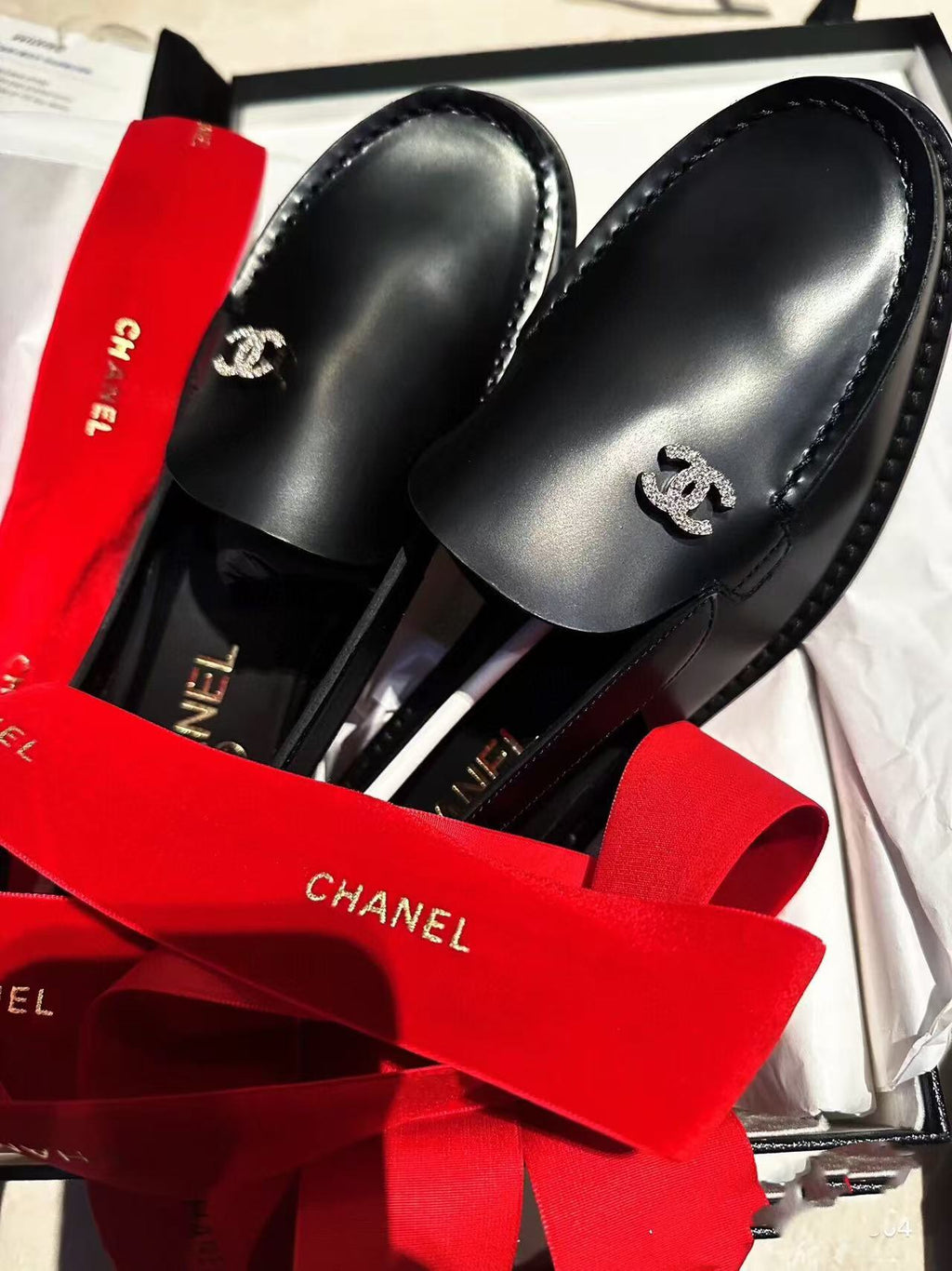 Chanel Moccasins 2025 in Black Calfskin