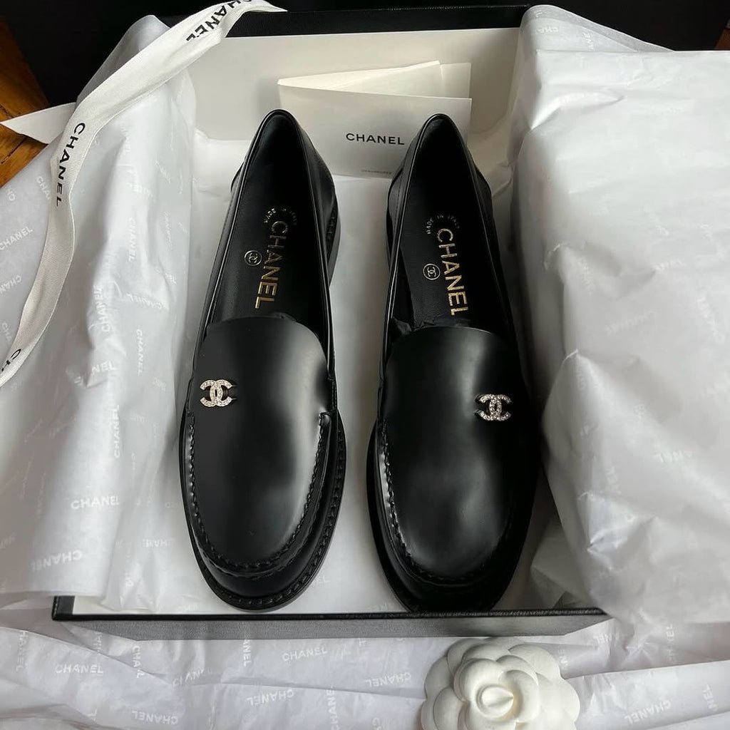 Chanel Moccasins 2025 in Black Calfskin