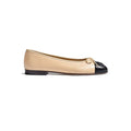 Chanel Ballet Flats Beige Black Lambskin