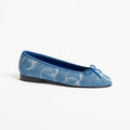 Chanel Ballet Flats Light Blue White Denim