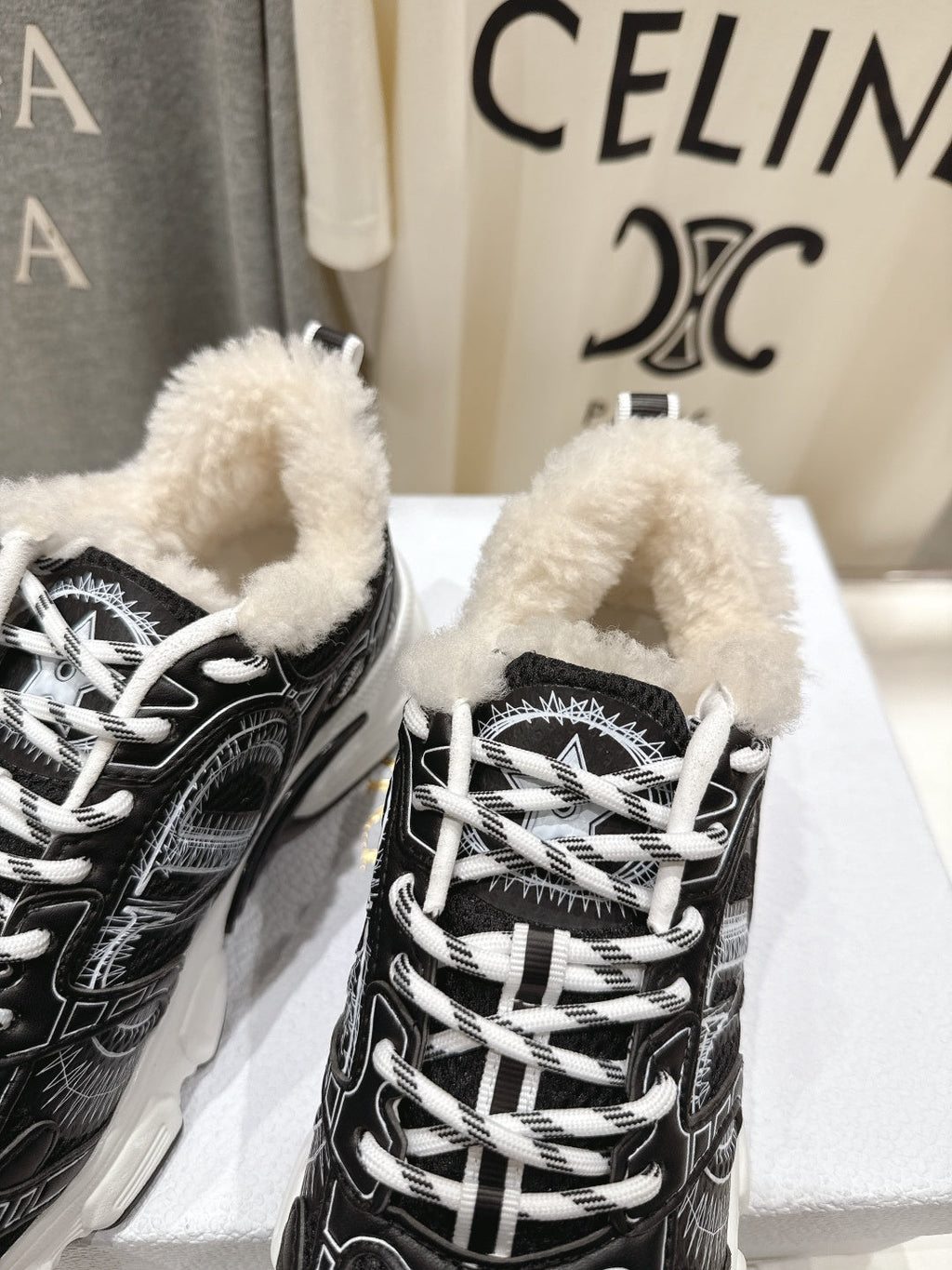 Dior Chrono Sneaker 25S in Black Lambskin and Mesh Fabric Style 3