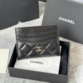 Chanel 25S Card Holder 11 in Black Lambskin Silver Hardware