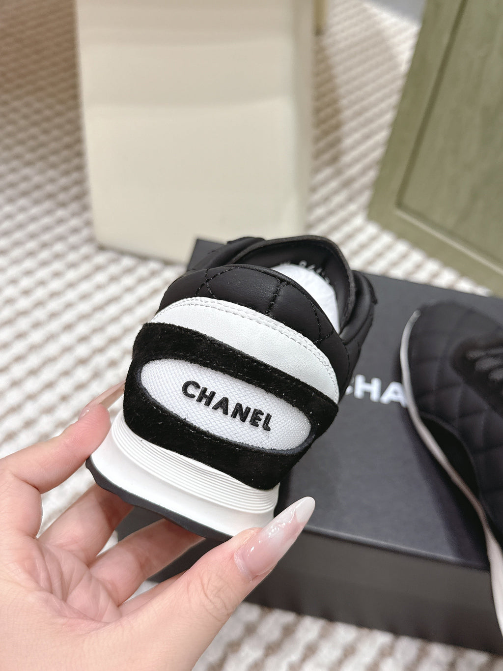 Chanel 25S Sneakers in Black Calfskin and Suede