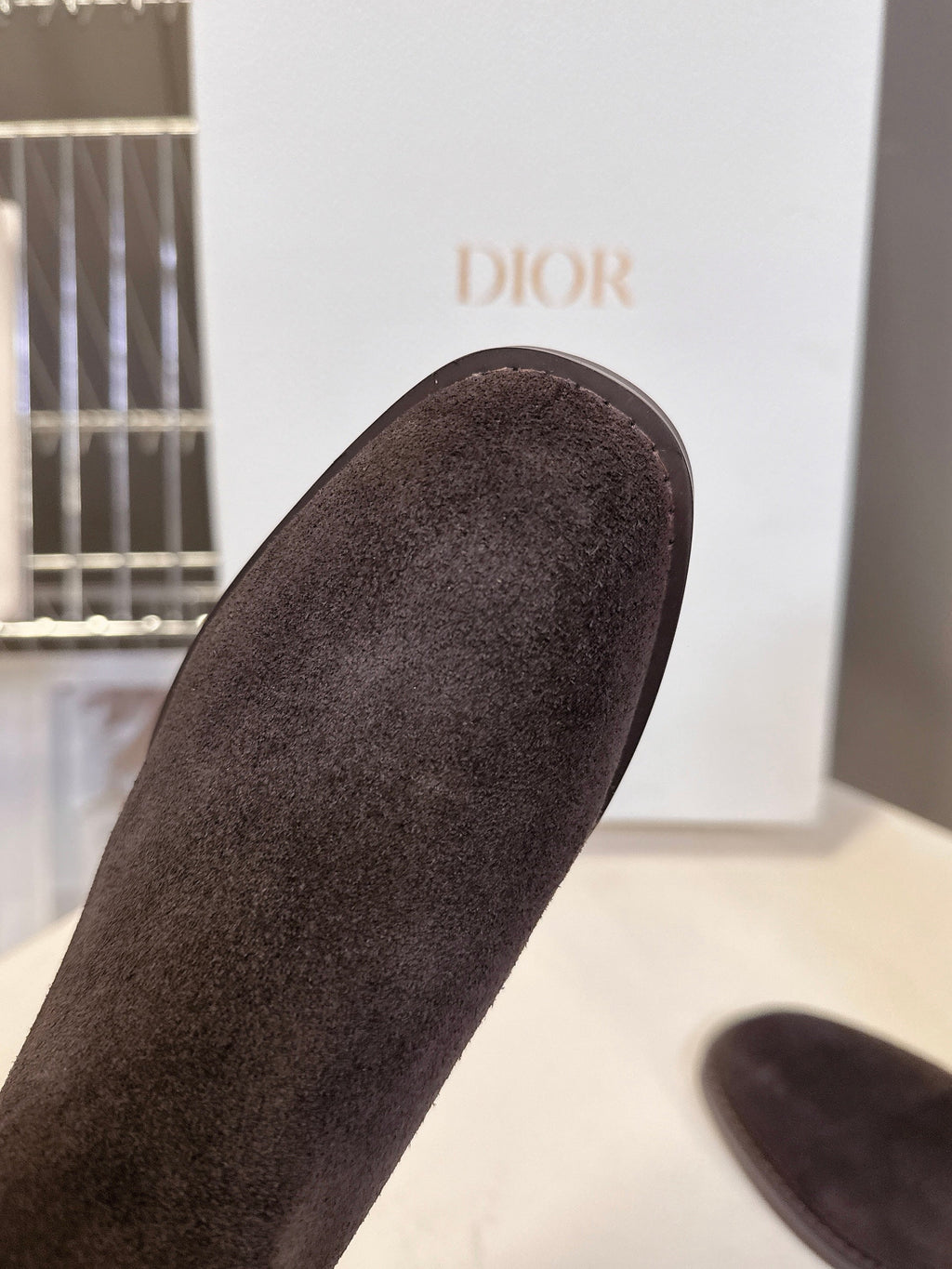 Dior 25S Brown High Boots in Dark Brown Suede
