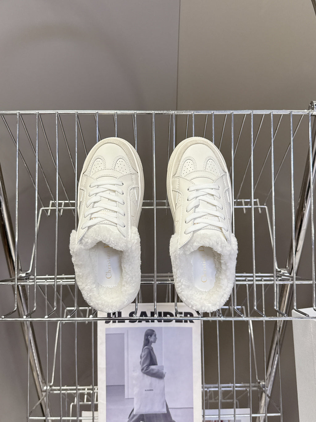 Dior 25S Star Sneakers 40 mm in White Lambskin and Wool