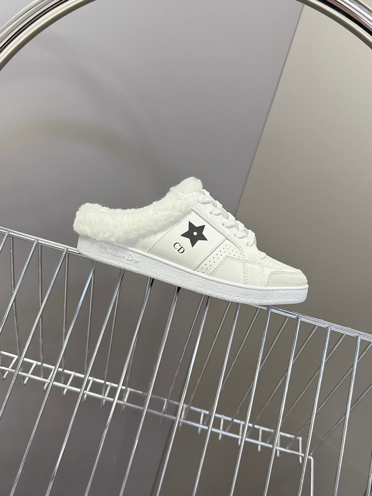 Dior 25S Star Sneakers in White Lambskin and Wool