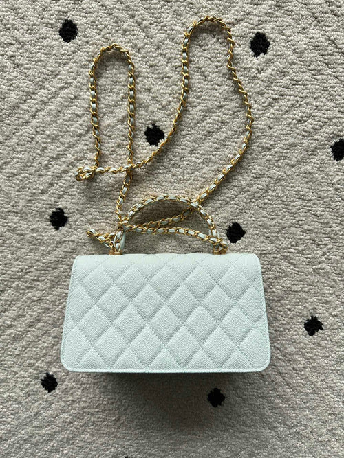 Chanel 25S Classic Wallet On Chain 19 in Mint Green Pastel Lambskin with Gold Hardware