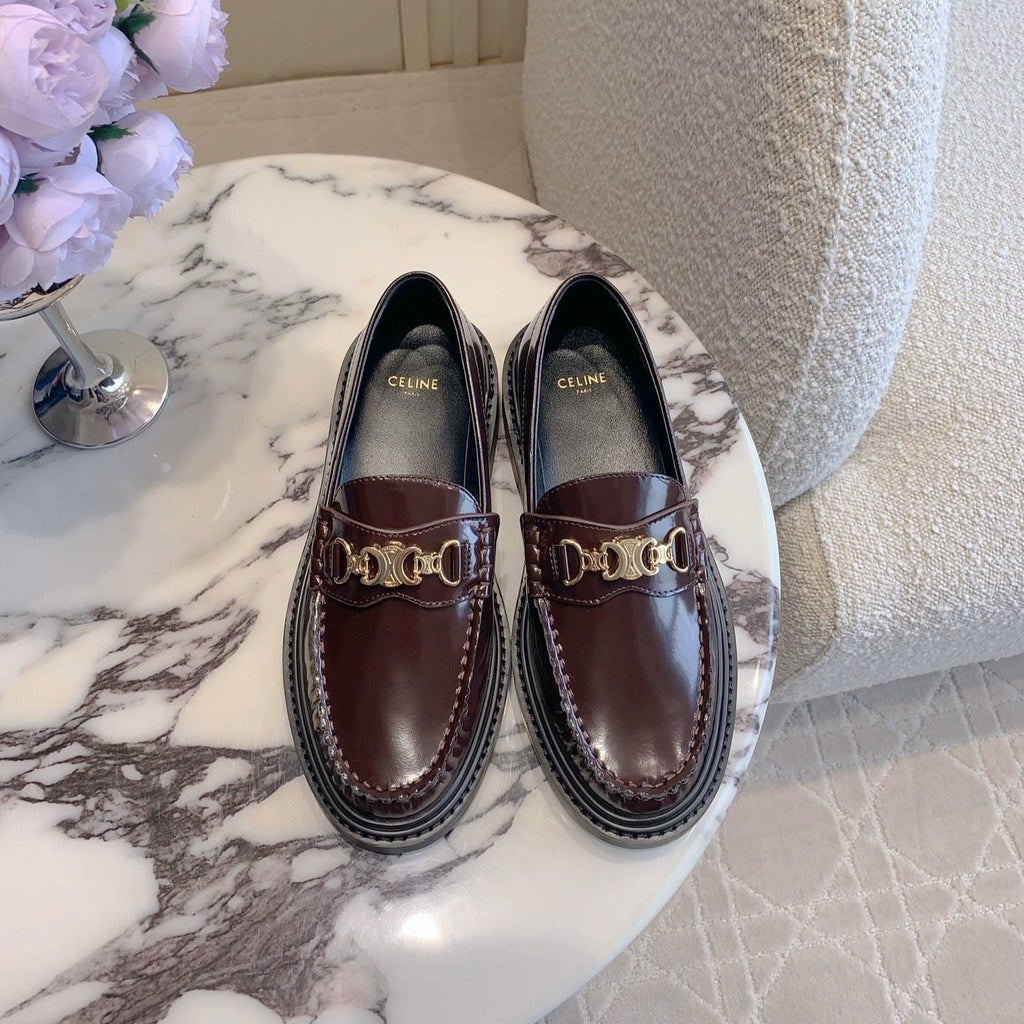 Chanel 25S Arc de Triomphe Loafers in Rosewood Calfskin Gold Hardware
