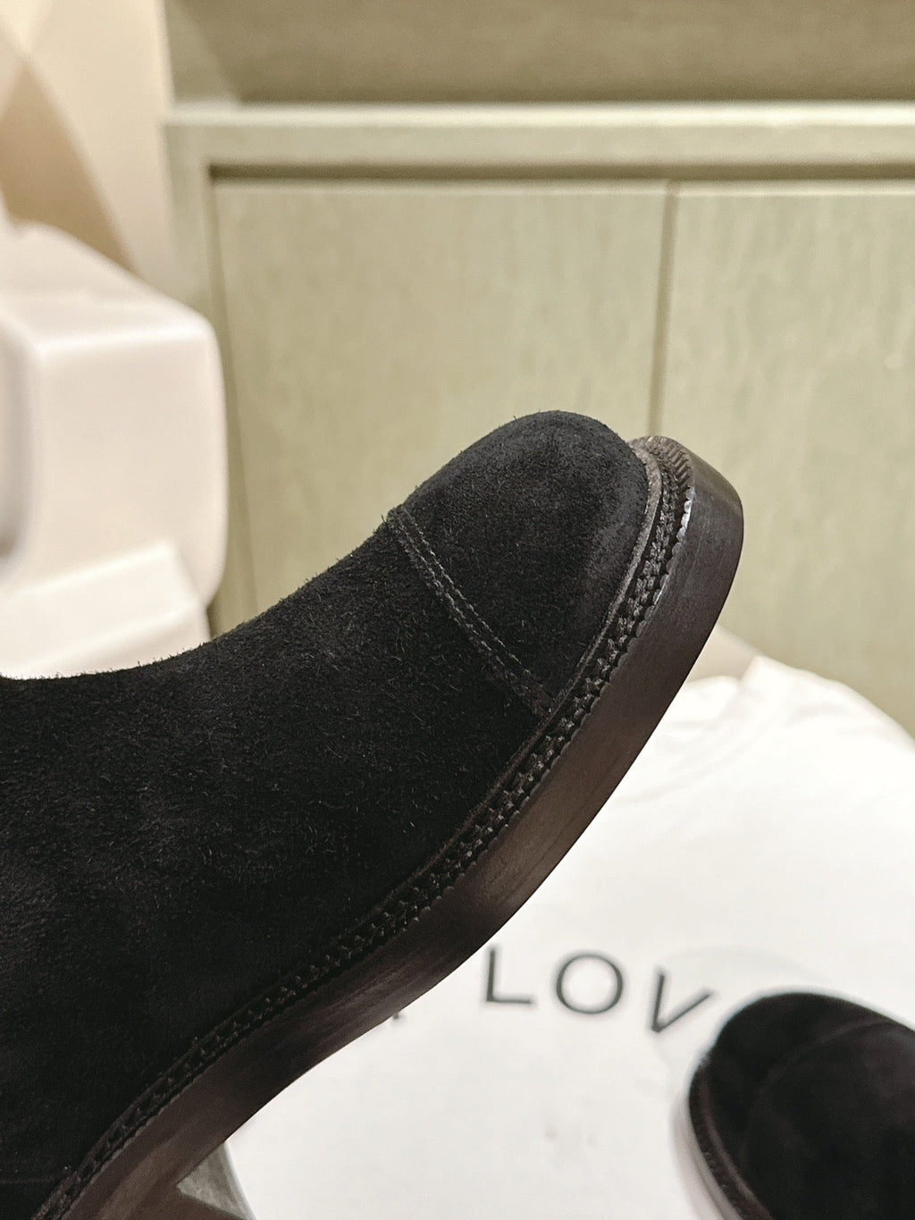 Chanel Short Boots Black Suede Calfskin